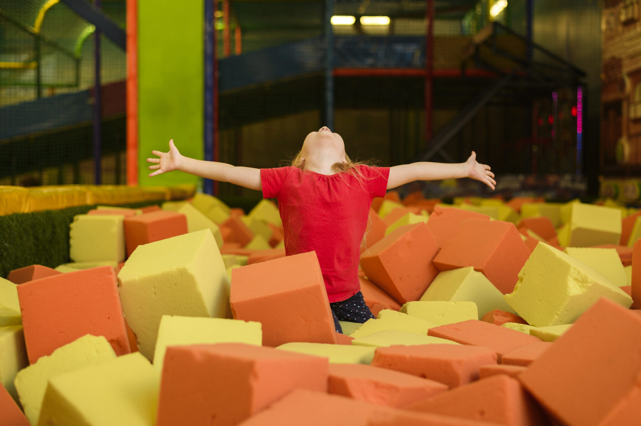 Kid in foam pit